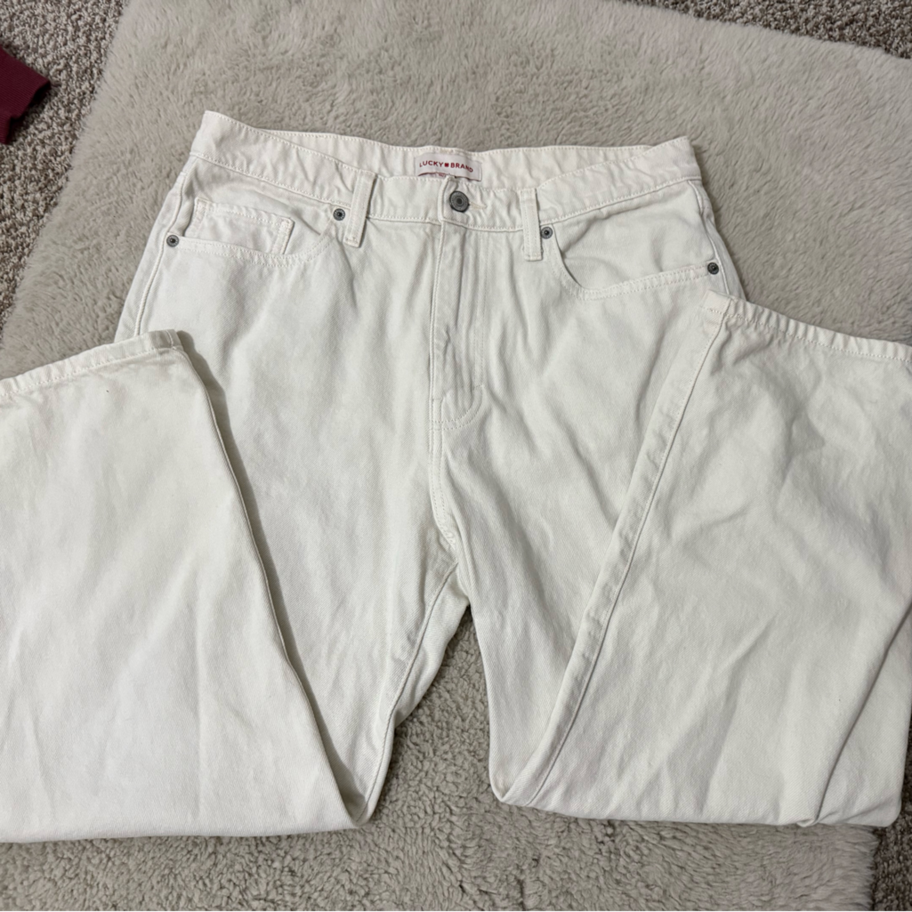 Lucky Brand White High Rise Cropped Denim Jeans